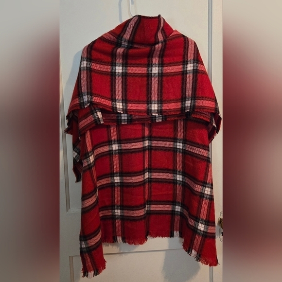 NWT | Ann Taylor LOFT | Plaid Wrap | Size: M/L | Color: Tango Red - Picture 7 of 10